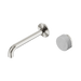 Nero Serenity Progressive Wall Basin Mixer 185mm Spout With Carrara Handle - Brushed Nickel