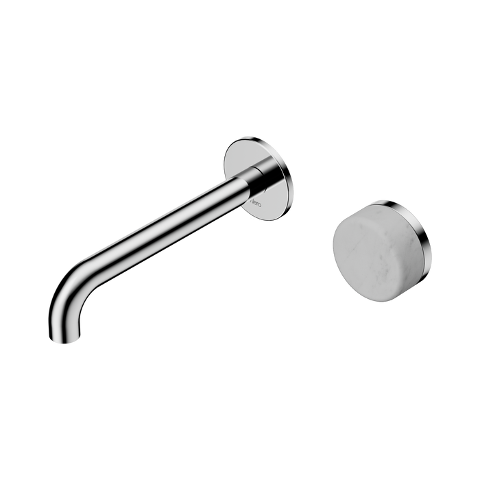 Nero Serenity Progressive Wall Basin Mixer 185mm Spout With Carrara Handle - Chrome
