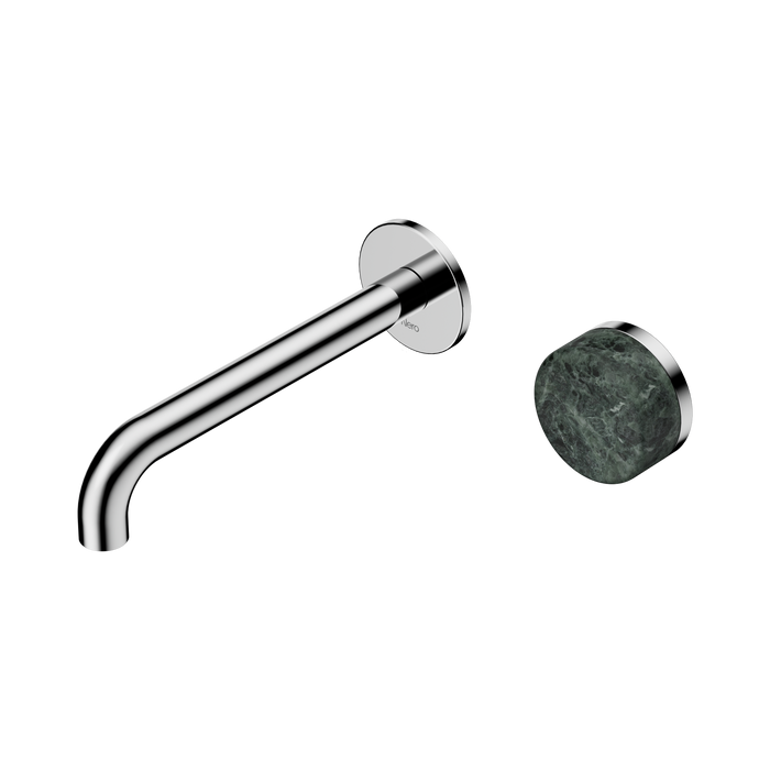 Nero Serenity Progressive Wall Basin Mixer 185mm Spout With Verde Alpi Handle - Chrome