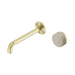 Nero Serenity Progressive Wall Basin Mixer 185mm Spout With Rome Travertine Handle - Brushed Gold
