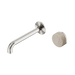 Nero Serenity Progressive Wall Basin Mixer 185mm Spout With Rome Travertine Handle - Brushed Nickel