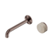 Nero Serenity Progressive Wall Basin Mixer 185mm Spout With Rome Travertine Handle - Brushed Bronze