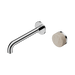 Nero Serenity Progressive Wall Basin Mixer 185mm Spout With Rome Travertine Handle - Chrome