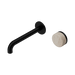 Nero Serenity Progressive Wall Basin Mixer 185mm Spout With Rome Travertine Handle - Matte Black