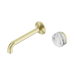 Nero Serenity Progressive Wall Basin Mixer 185mm Spout With Arabescato Corchia Handle - Brushed Gold