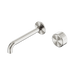 Nero Serenity Progressive Wall Basin Mixer 185mm Spout With Metal Handle - Brushed Nickel