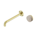 Nero Serenity Progressive Wall Basin Mixer 220mm Spout With Rome Travertine Handle - Brushed Gold