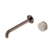 Nero Serenity Progressive Wall Basin Mixer 220mm Spout With Rome Travertine Handle - Brushed Bronze