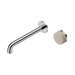 Nero Serenity Progressive Wall Basin Mixer 220mm Spout With Rome Travertine Handle - Chrome