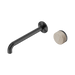 Nero Serenity Progressive Wall Basin Mixer 220mm Spout With Rome Travertine Handle - Gun Metal