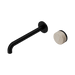 Nero Serenity Progressive Wall Basin Mixer 220mm Spout With Rome Travertine Handle - Matte Black