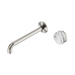 Nero Serenity Progressive Wall Basin Mixer 220mm Spout With Arabescato Corchia Handle - Brushed Nickel