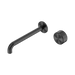 Nero Serenity Progressive Wall Basin Mixer 220mm Spout With Metal Handle - Gun Metal