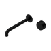 Nero Serenity Progressive Wall Basin Mixer 220mm Spout With Metal Handle - Matte Black