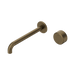 Nero Serenity Progressive Wall Basin Mixer 220mm Spout With Metal Handle - Tumbled Antique Brass