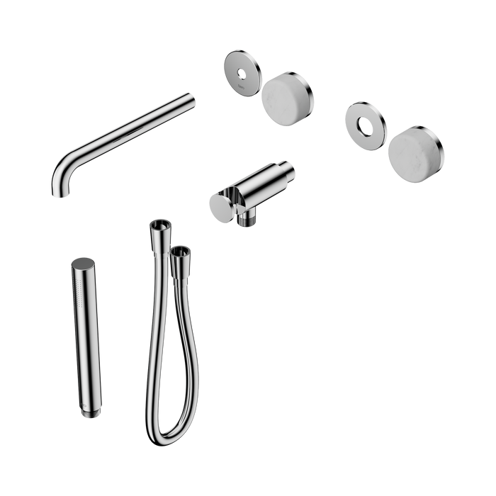 Nero Serenity Progressive Shower System With Spout With Carrara Handle And Slim Shower Trim Kit Only - Chrome