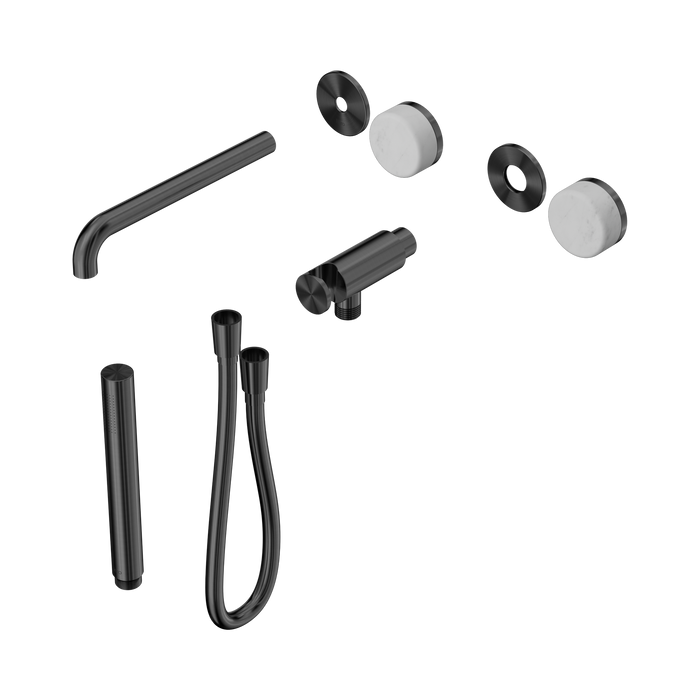Nero Serenity Progressive Shower System With Spout With Carrara Handle And Slim Shower Trim Kit Only - Gun Metal