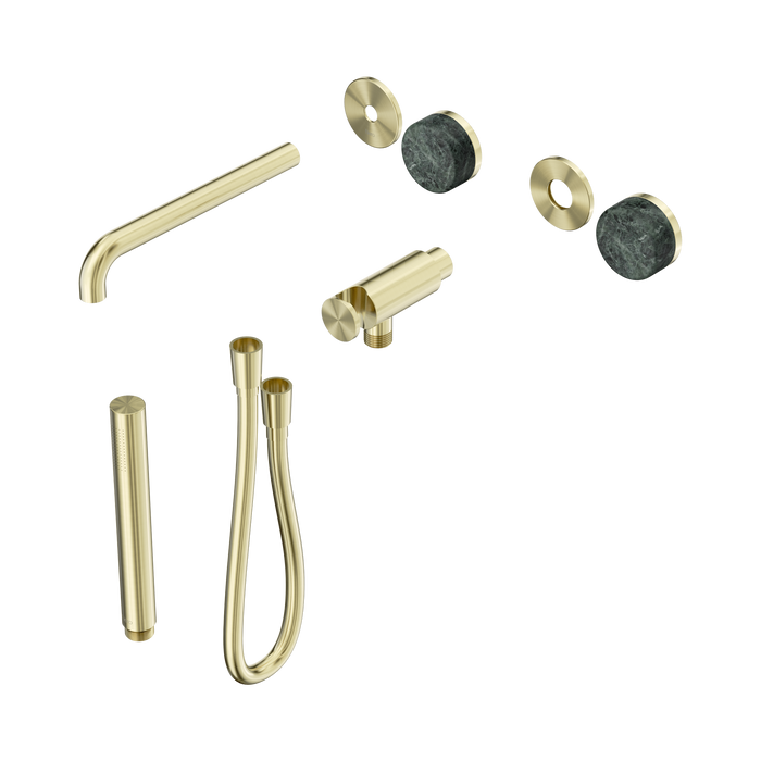 Nero Serenity Progressive Shower System With Spout With Verde Alpi Handle And Slim Shower Trim Kit Only - Brushed Gold