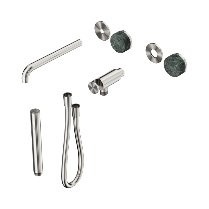 Nero Serenity Progressive Shower System With Spout With Verde Alpi Handle And Slim Shower Trim Kit Only - Brushed Nickel