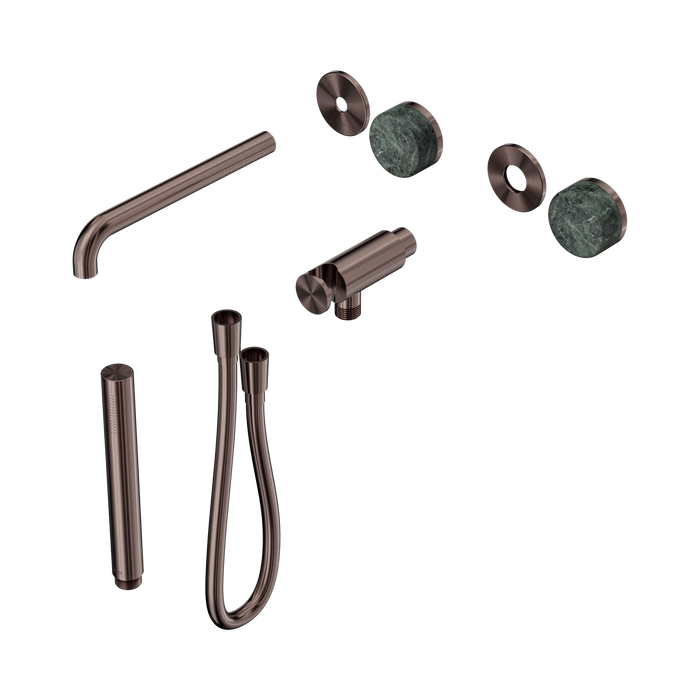 Nero Serenity Progressive Shower System With Spout With Verde Alpi Handle And Slim Shower Trim Kit Only - Brushed Bronze