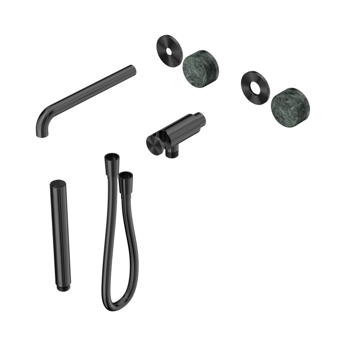 Nero Serenity Progressive Shower System With Spout With Verde Alpi Handle And Slim Shower Trim Kit Only - Gun Metal