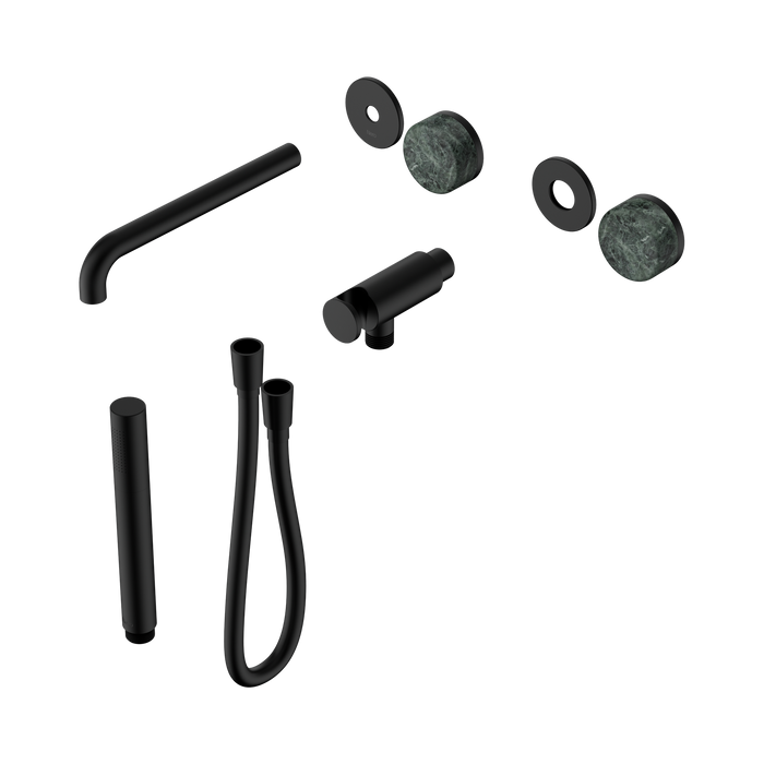 Nero Serenity Progressive Shower System With Spout With Verde Alpi Handle And Slim Shower Trim Kit Only - Matte Black