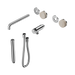 Nero Serenity Progressive Shower System With Spout With Rome Travertine Handle And Slim Shower Trim Kit Only - Chrome
