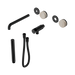 Nero Serenity Progressive Shower System With Spout With Rome Travertine Handle And Slim Shower Trim Kit Only - Matte Black