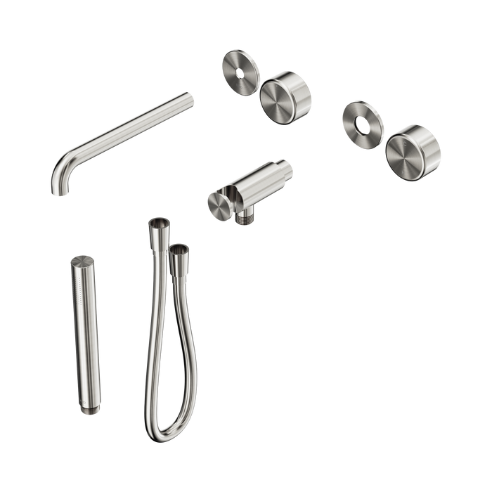 Nero Serenity Progressive Shower System With Spout With Metal Handle And Slim Shower Trim Kit Only - Brushed Nickel