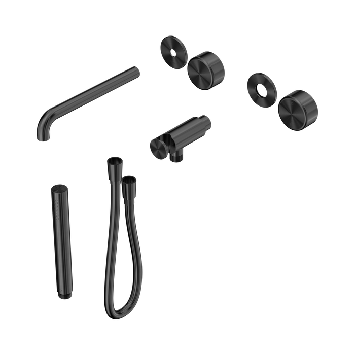 Nero Serenity Progressive Shower System With Spout With Metal Handle And Slim Shower Trim Kit Only - Gun Metal