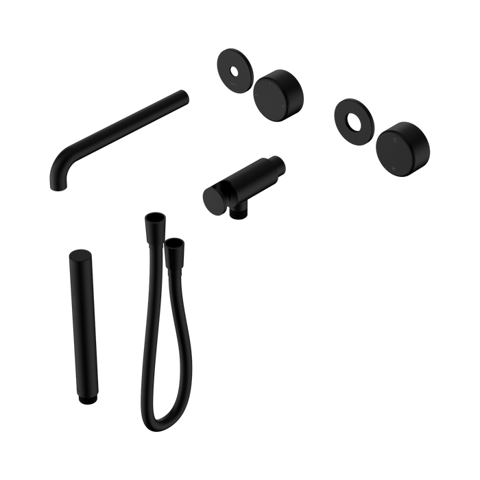 Nero Serenity Progressive Shower System With Spout With Metal Handle And Slim Shower Trim Kit Only - Matte Black