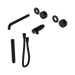 Nero Serenity Progressive Shower System With Spout With Metal Handle And Slim Shower Trim Kit Only - Matte Black