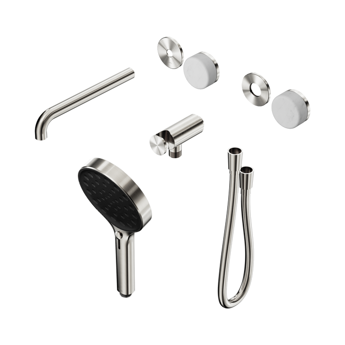 Nero Serenity Progressive Shower System With Spout With Carrara Handle And Serenity Hand Shower Trim Kit Only - Brushed Nickel