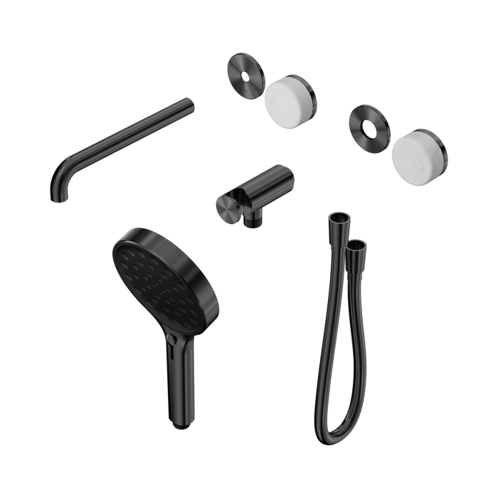 Nero Serenity Progressive Shower System With Spout With Carrara Handle And Serenity Hand Shower Trim Kit Only - Gun Metal
