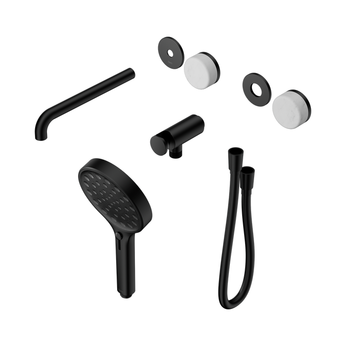 Nero Serenity Progressive Shower System With Spout With Carrara Handle And Serenity Hand Shower Trim Kit Only - Matte Black