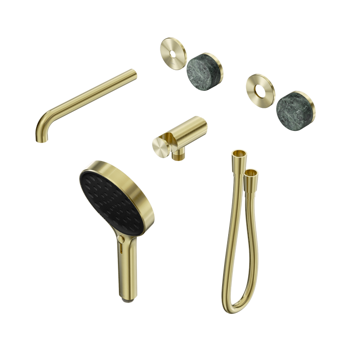 Nero Serenity Progressive Shower System With Spout With Verde Alpi Handle And Serenity Hand Shower Trim Kit Only - Brushed Gold