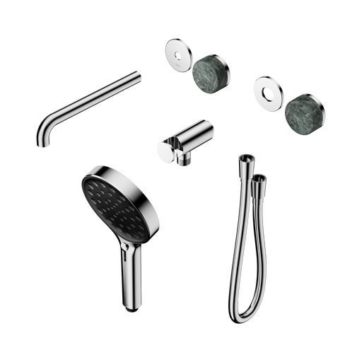 Nero Serenity Progressive Shower System With Spout With Verde Alpi Handle And Serenity Hand Shower Trim Kit Only - Chrome