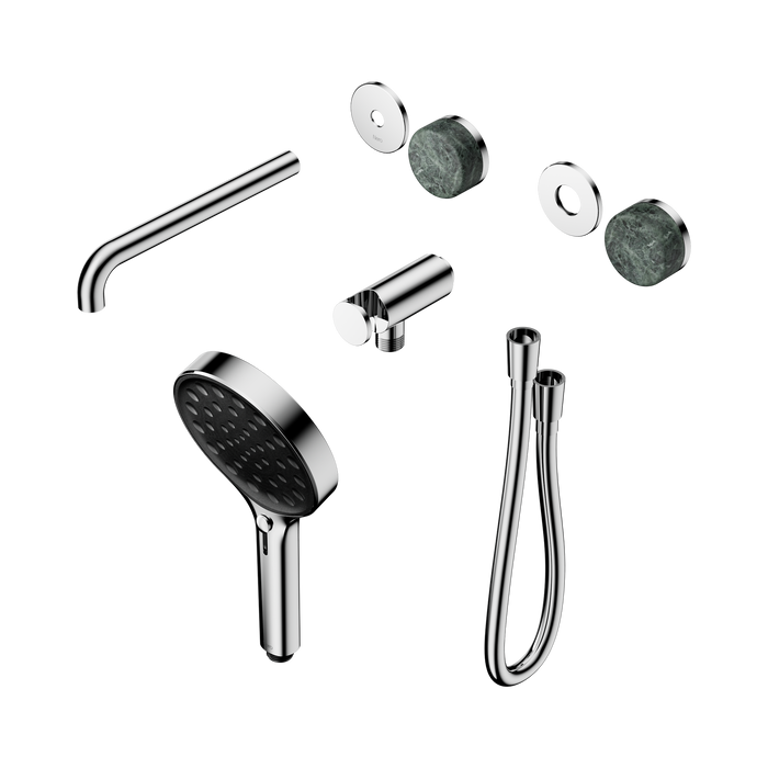Nero Serenity Progressive Shower System With Spout With Verde Alpi Handle And Serenity Hand Shower Trim Kit Only - Chrome