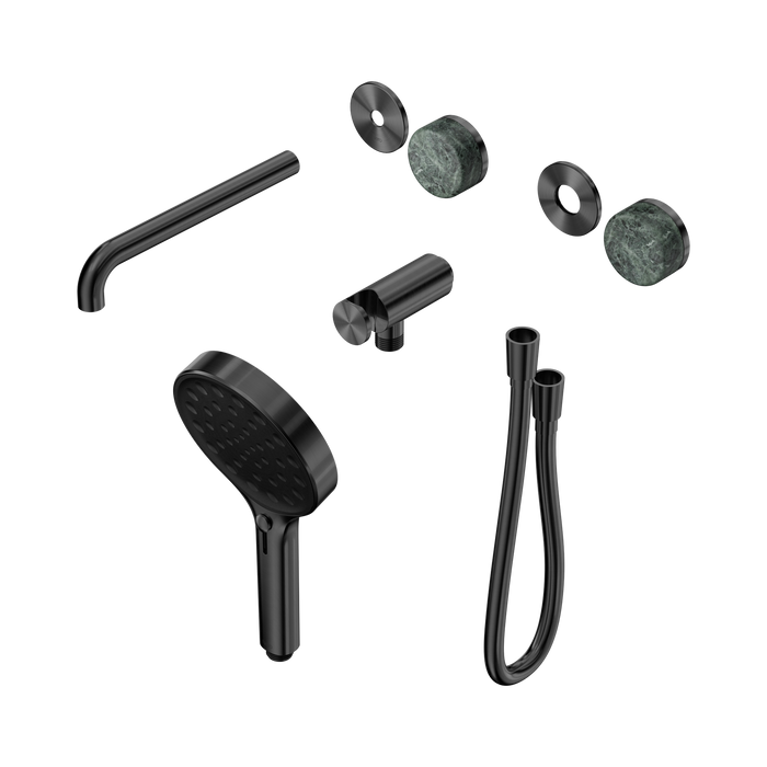 Nero Serenity Progressive Shower System With Spout With Verde Alpi Handle And Serenity Hand Shower Trim Kit Only - Gun Metal