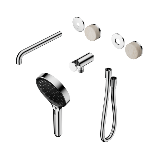 Nero Serenity Progressive Shower System With Spout With Rome Travertine Handle And Serenity Hand Shower Trim Kit Only - Chrome