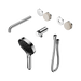 Nero Serenity Progressive Shower System With Spout With Rome Travertine Handle And Serenity Hand Shower Trim Kit Only - Chrome