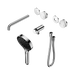 Nero Serenity Progressive Shower System With Spout With Arabescato Corchia Handle And Serenity Hand Shower Trim Kit Only - Chrome
