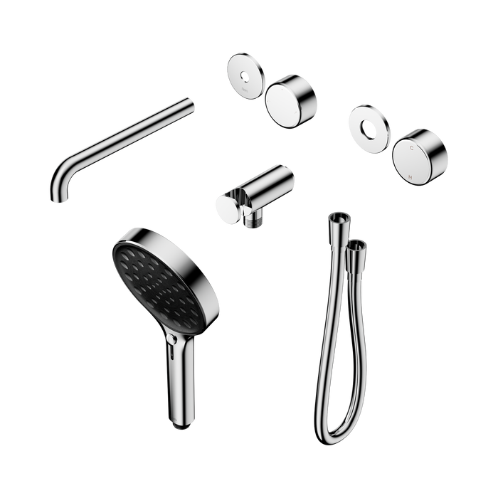 Nero Serenity Progressive Shower System With Spout With Metal Handle And Serenity Hand Shower Trim Kit Only - Chrome