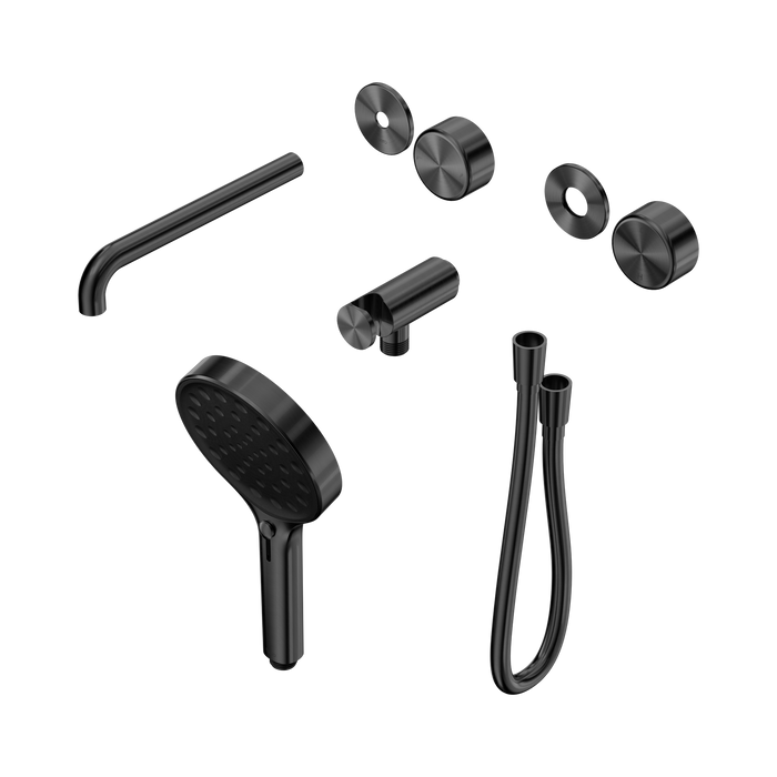 Nero Serenity Progressive Shower System With Spout With Metal Handle And Serenity Hand Shower Trim Kit Only - Gun Metal