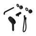 Nero Serenity Progressive Shower System With Spout With Metal Handle And Serenity Hand Shower Trim Kit Only - Matte Black