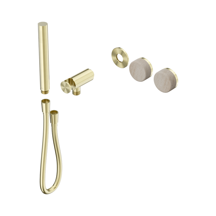 Nero Serenity Progressive Shower System With Rome Travertine Handle And Slim Shower Trim Kit Only - Brushed Gold