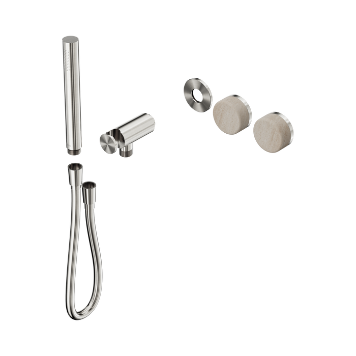 Nero Serenity Progressive Shower System With Rome Travertine Handle And Slim Shower Trim Kit Only - Brushed Nickel