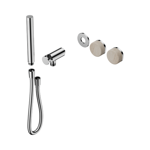 Nero Serenity Progressive Shower System With Rome Travertine Handle And Slim Shower Trim Kit Only - Chrome