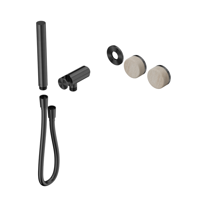 Nero Serenity Progressive Shower System With Rome Travertine Handle And Slim Shower Trim Kit Only - Gun Metal