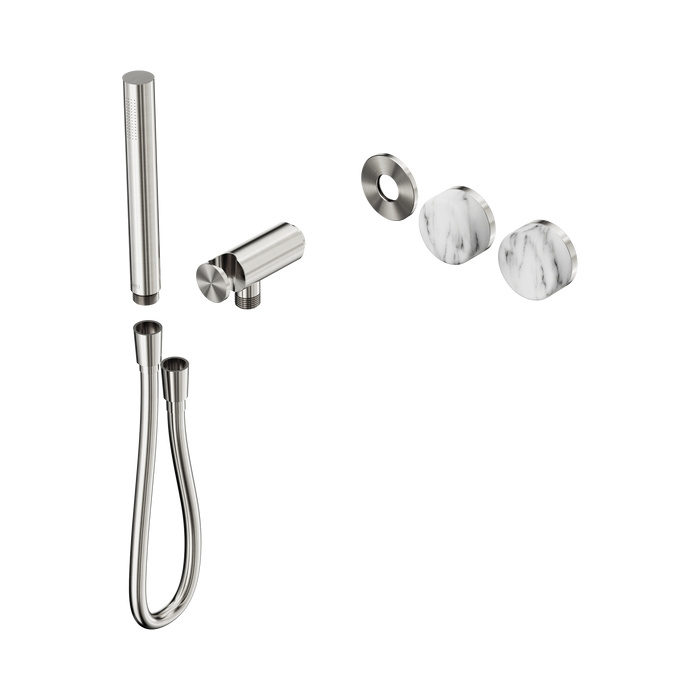 Nero Serenity Progressive Shower System With Arabescato Corchia Handle And Slim Shower Trim Kit Only - Brushed Nickel